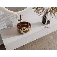 Vente-unique Round Ceramic Countertop Basin - Copper Effect - 36 Cm - KANELLE II in Bronze