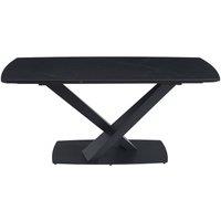 Vente-unique 6 - 10 Seater Extendable Dining Table In Tempered Glass, Ceramic and in Black