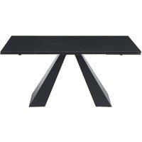 Vente-unique 6 - 10 Seater Extendable Dining Table In Tempered Glass, Ceramic and in Black
