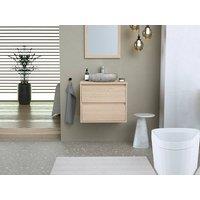 Vente-unique Bathroom Unit With Stone Countertop Basin - Oak Veneer - 60 Cm in Light Oak