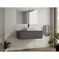 Vente-unique Wall-Hung Vanity Unit - Anthracite Grey - 94 Cm - TEANA II in Dark Grey