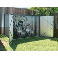 Vente-unique Galvanised Steel Bike Shed - Wood Effect - 4 M - for 4 Bikes - NIKI in Walnut