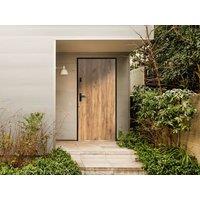 Vente-unique Solid Steel Front Door - H207 X W100 Cm - Oak Effect - 55 Mm Thick in Light Oak