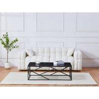 Vente-unique Ceramic & Metal Coffee Table - Black Marble Effect - MELRONE
