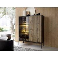 Vente-unique Display Cabinet With 2 Doors In MDF & Smoked Glass - Black and