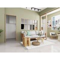 Vente-unique Sliding Glass Partition In Powder-Coated Aluminium - Light Natural in Light Oak
