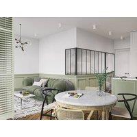 Vente-unique Corner Industrial-Style Glass Partition In Powder-Coated Aluminium in Black