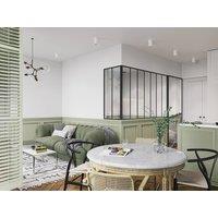 Vente-unique Corner Industrial-Style Glass Partition In Powder-Coated Aluminium in Black
