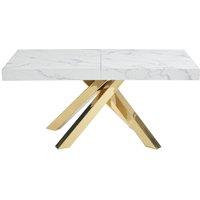 Vente-unique 6 - 10 Seater Extendable Dining Table In MDF & Metal - White and