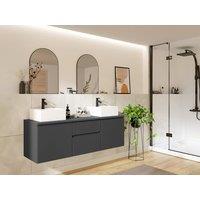 Vente-unique Wall-Hung Vanity Unit - Grey - 150 Cm - JIMENA II