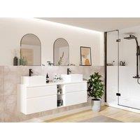 Vente-unique Wall-Hung Vanity Unit - White - 150 Cm - MAGDALENA II