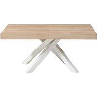 Vente-unique 6 - 10 Seater Extendable Dining Table In MDF & Metal - Natural and in Light Oak