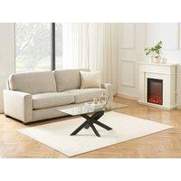 Vente-unique Tempered Glass & Black Metal Coffee Table - Clear - COSIMA