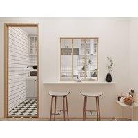 Vente-unique Industrial-Style Glass Partition In Powder-Coated Aluminium - Light in Light Oak