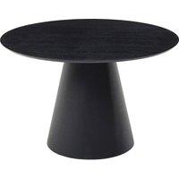 Vente-unique 4 - Seater Round Dining Table Ash Veneer - Black - ANTALIZA