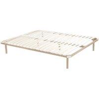 Vente-unique Slatted Bed Base 180 X 200 Cm - 2X19 Slats - With Legs - Beige | Size: Double