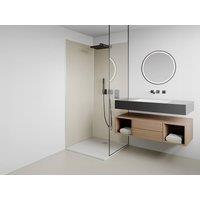 Vente-unique Set Of 2 Aluminium Shower Wall Panels With Profiles - Ivory - 2 X L90