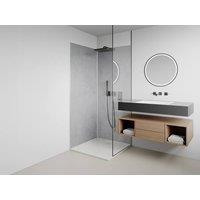 Vente-unique Set Of 2 Aluminium Shower Wall Panels With Profiles - Polished in Grey