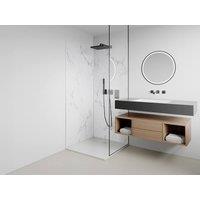 Vente-unique Set Of 2 Aluminium Shower Wall Panels With Profiles - White Marble