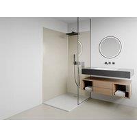 Vente-unique Set Of 2 Aluminium Shower Wall Panels With Profiles - Ivory - L90 X | Size: 900mm x 1200mm