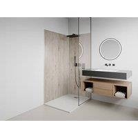 Vente-unique Set Of 2 Aluminium Shower Wall Panels With Profiles - Light Wood in Light Oak | Size: 900mm x 1200mm