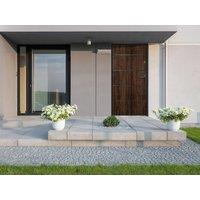 Vente-unique Solid Steel & Stainless Steel Front Door - H207 X W100 Cm - Dark in White