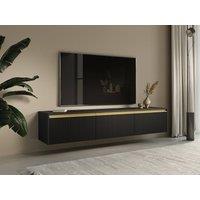 Vente-unique Wall - Mounted Or Freestanding TV Unit With 3 Doors In MDF - Black and