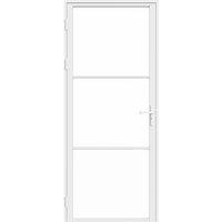 Vente-unique Reversible White Aluminum & Tempered Glass Door Block - H204 X L73