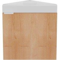 Vente-unique Corner Suspended Light Natural Oak Hand Basin Unit - 56 Cm - MANODO in Light Oak