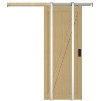 Vente-unique Sliding Door With Sliding System In Wood & MDF - Natural Light in Light Oak