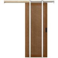 Vente-unique Sliding Door With Pocket System In MDF & Dark Natural Wood - H205 X in Walnut