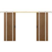 Vente-unique Double Sliding Door With Sliding System In MDF & Dark Natural Wood in Walnut