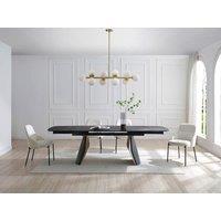 Vente-unique Metal & White Glass Chandelier - 10 Globes - L94 X D23 X H88 Cm in Gold