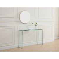 Vente-unique Curved Tempered Glass Console - Clear - ALONZO