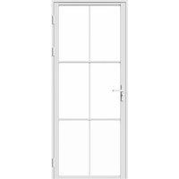 Vente-unique Reversible Door Block In Aluminum & Tempered Glass - H204 X L73 Cm in White