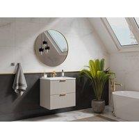 Vente-unique Fluted Wall-Hung Vanity Unit - Beige - W60 Cm - ZEVARA