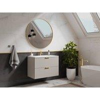 Vente-unique Fluted Wall-Hung Vanity Unit - Beige - W80 Cm - ZEVARA