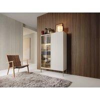 Vente-unique Display Cabinet With 2 Doors & 1 Drawer With Leds In MDF & Smoked in Beige