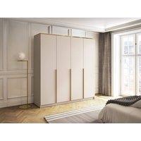 Vente-unique 4-Door Wardrobe - W200 Cm - Beige & Gold - VUKIA