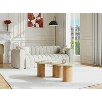 Vente-unique MDF Coffee Table - Beige Travertine Effect & Light Natural- ALOZYA