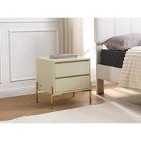 Vente-unique Set Of 2 Bedside Tables With 2 Drawers - MDF & Metal - Beige and