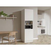 Vente-unique Kitchen Tall Unit With 2 Doors & 2 Open Shelves - White - CARMEO