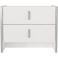 Vente-unique Bedside Table With 2 Drawers - White - CADEBA