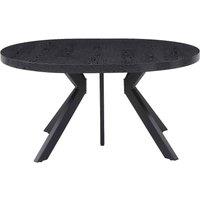 Vente-unique Extendable Dining Table Seating 6 To 6 Cm MDF & Steel - Black