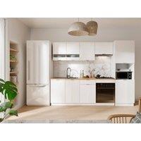 Vente-unique Complete Kitchen & Tall Unit Set - White & Natural - CARMEO in Light Oak