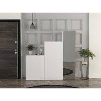 Vente-unique Modular 3-Door Wardrobe - With Mirror - L180 Cm - White - TELEZA