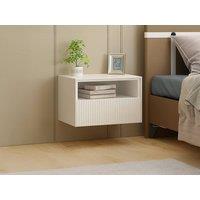 Vente-unique Wall-Mounted Bedside Table - MDF - White - CALDRIN