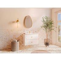Vente-unique Wall-Mounted Bathroom Vanity Unit With Inset Basin - White - 80 Cm