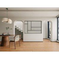 Vente-unique Designer Industrial-Style Glass Partition In Powder-Coated Aluminium in Black