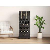 Vente-unique Wine Rack With Storage Box In Fir Wood & MDF - L43 X H100 Cm - Black